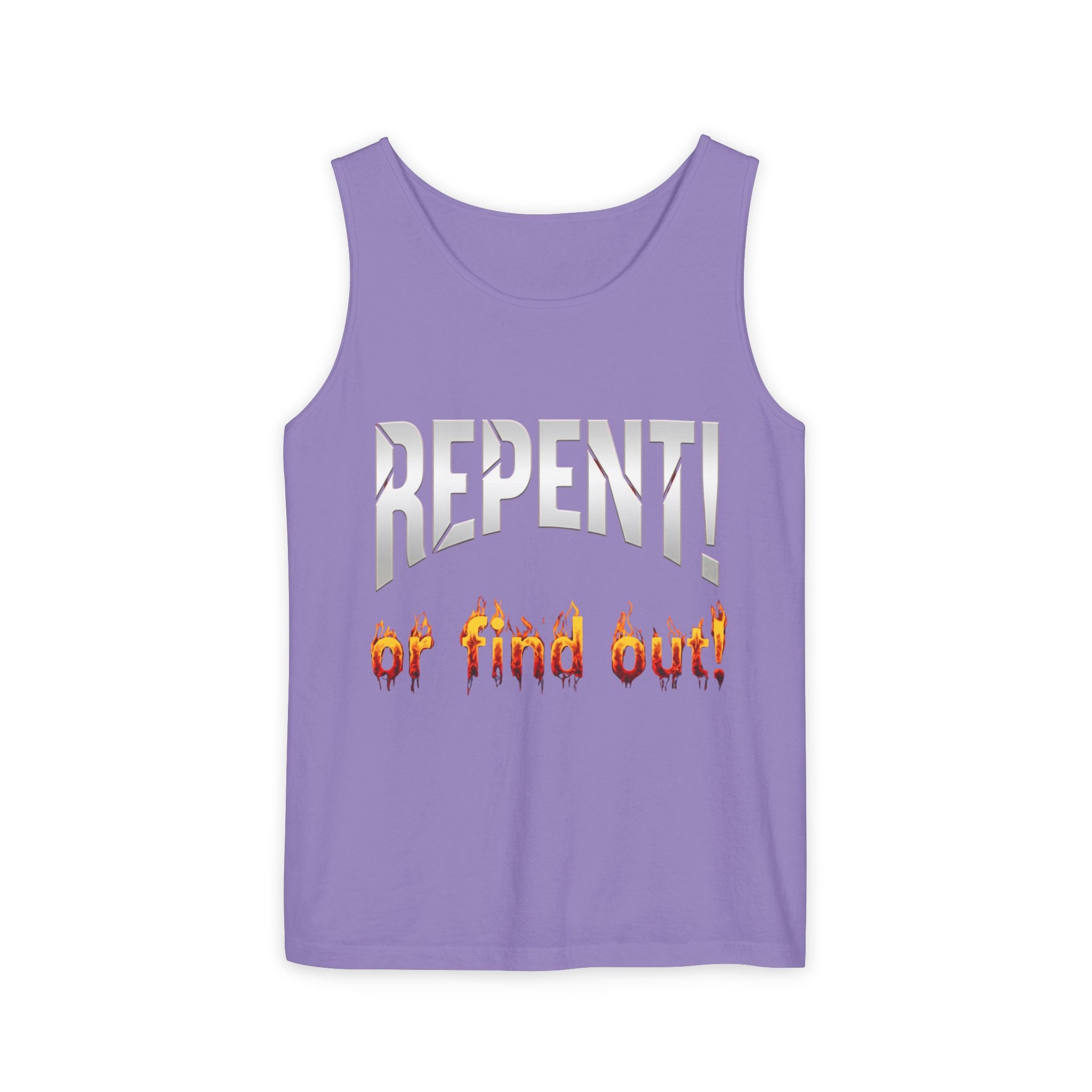 Repent! or Find Out Tank Top — Bold Faith Graphic Tank