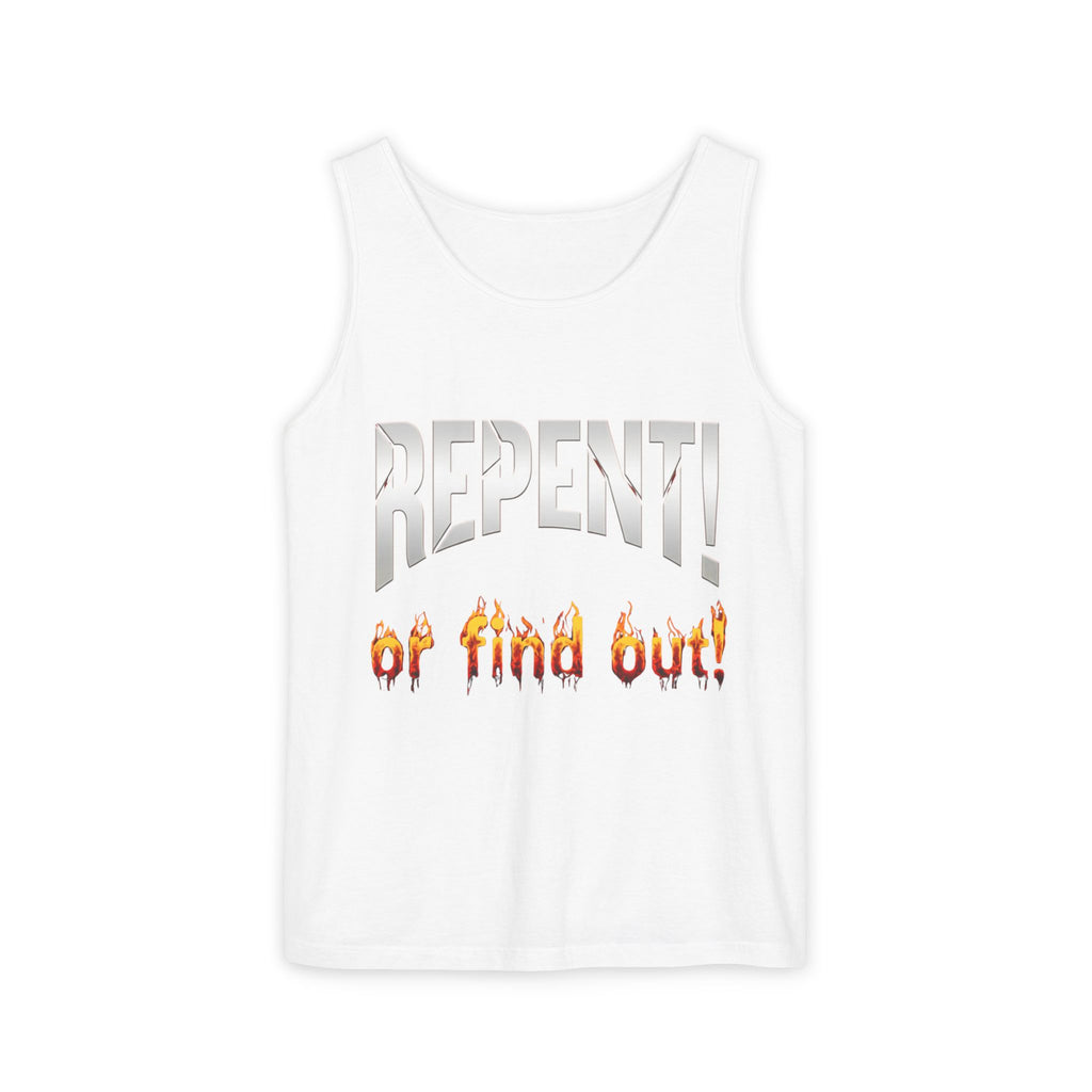 Repent! or Find Out Tank Top — Bold Faith Graphic Tank