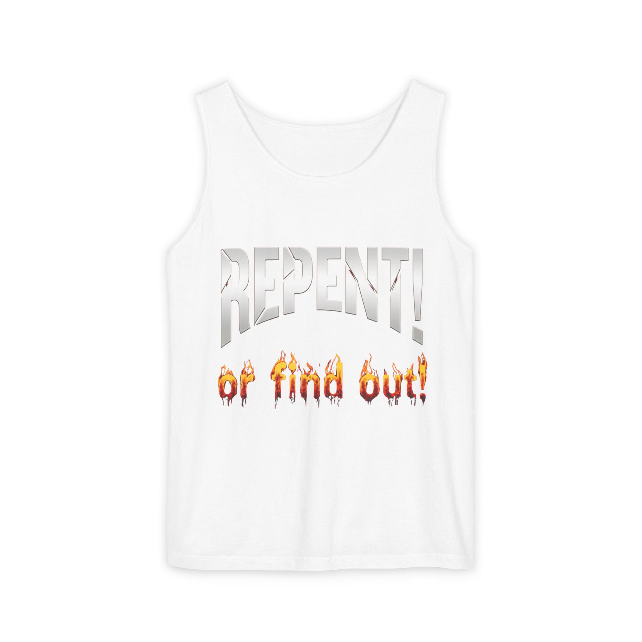 Repent! or Find Out Tank Top — Bold Faith Graphic Tank