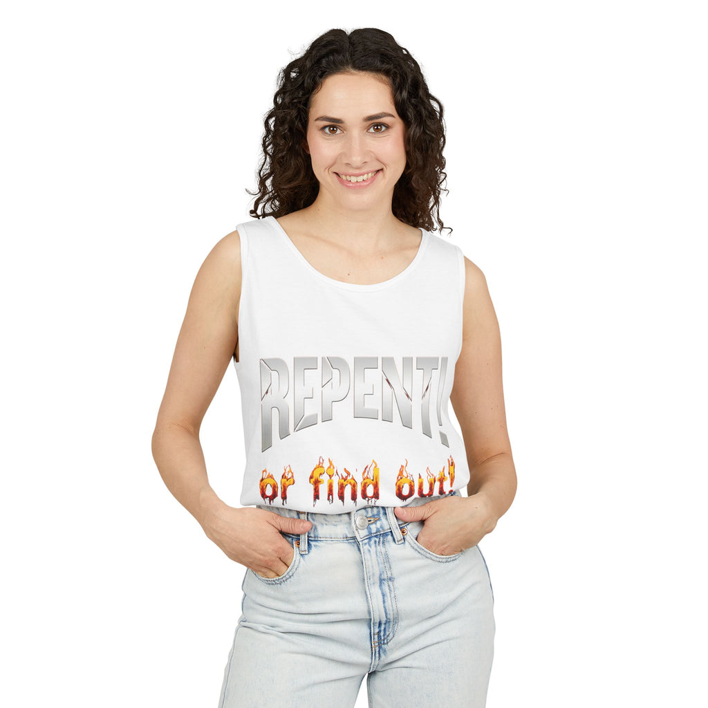 Repent! or Find Out Tank Top — Bold Faith Graphic Tank