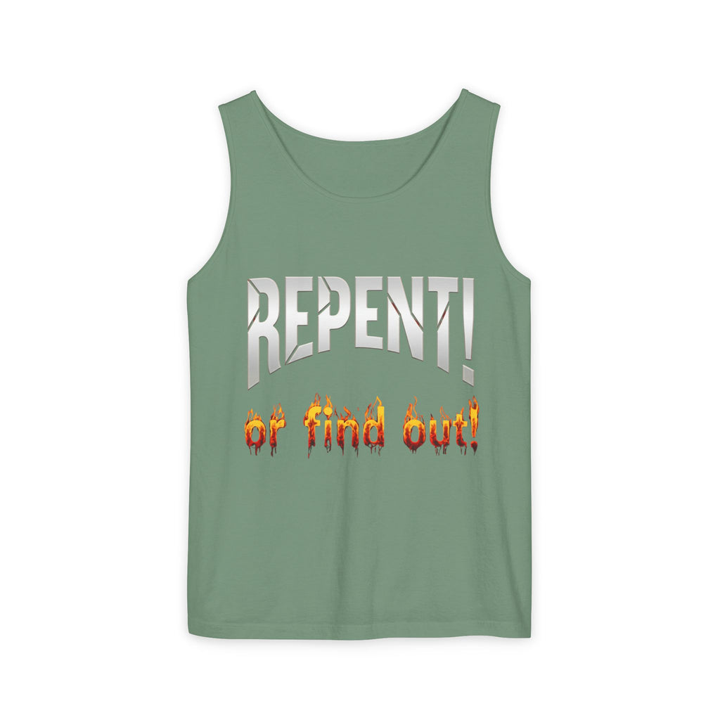 Repent! or Find Out Tank Top — Bold Faith Graphic Tank