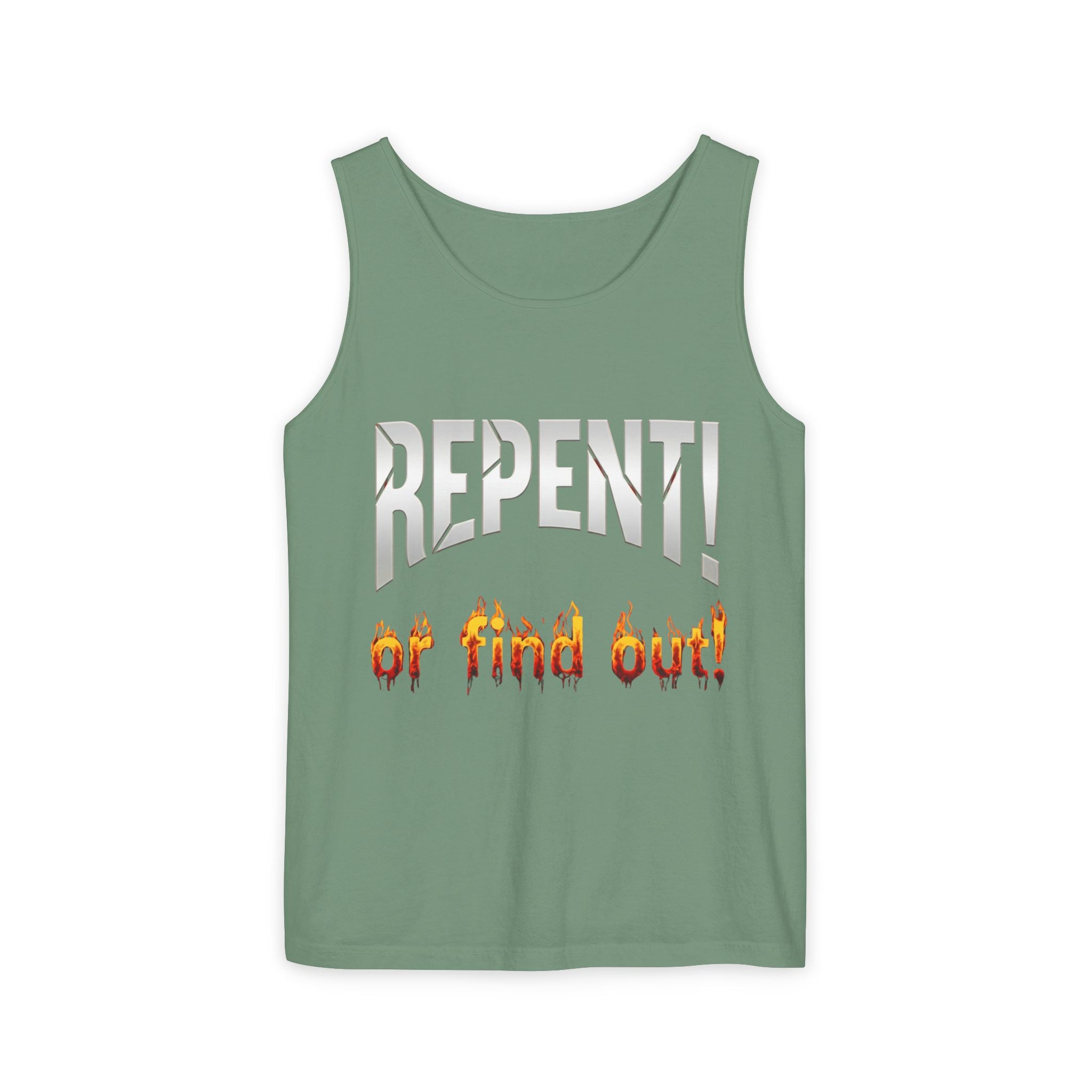 Repent! or Find Out Tank Top — Bold Faith Graphic Tank