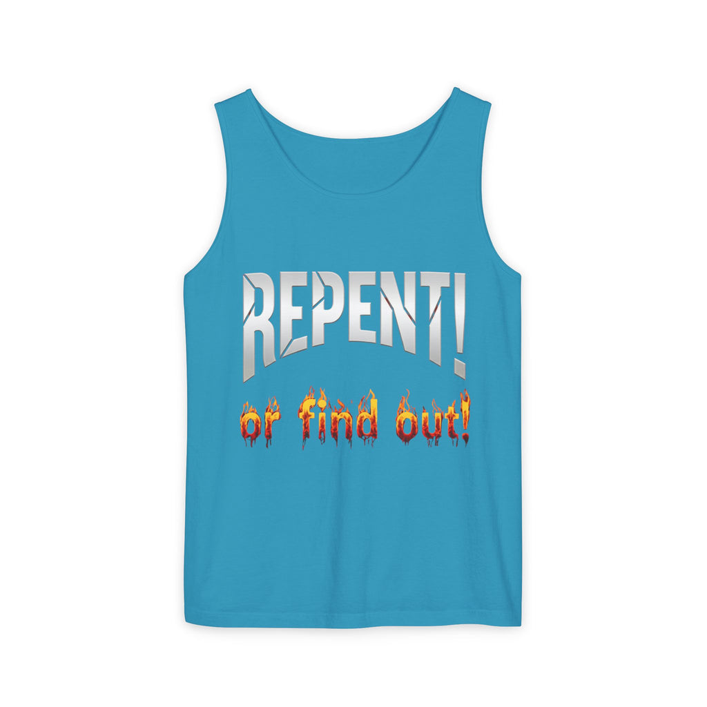 Repent! or Find Out Tank Top — Bold Faith Graphic Tank