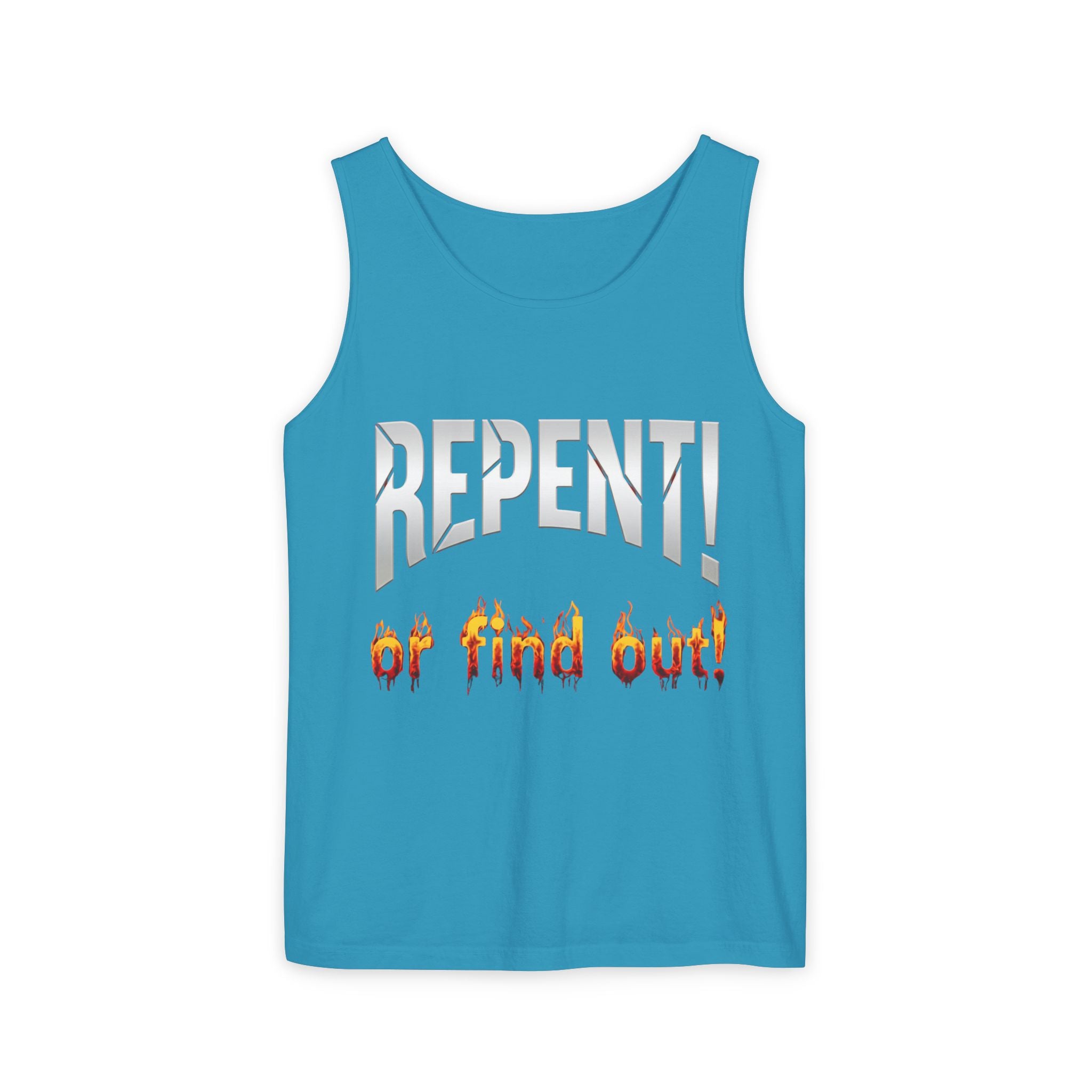 Repent! or Find Out Tank Top — Bold Faith Graphic Tank