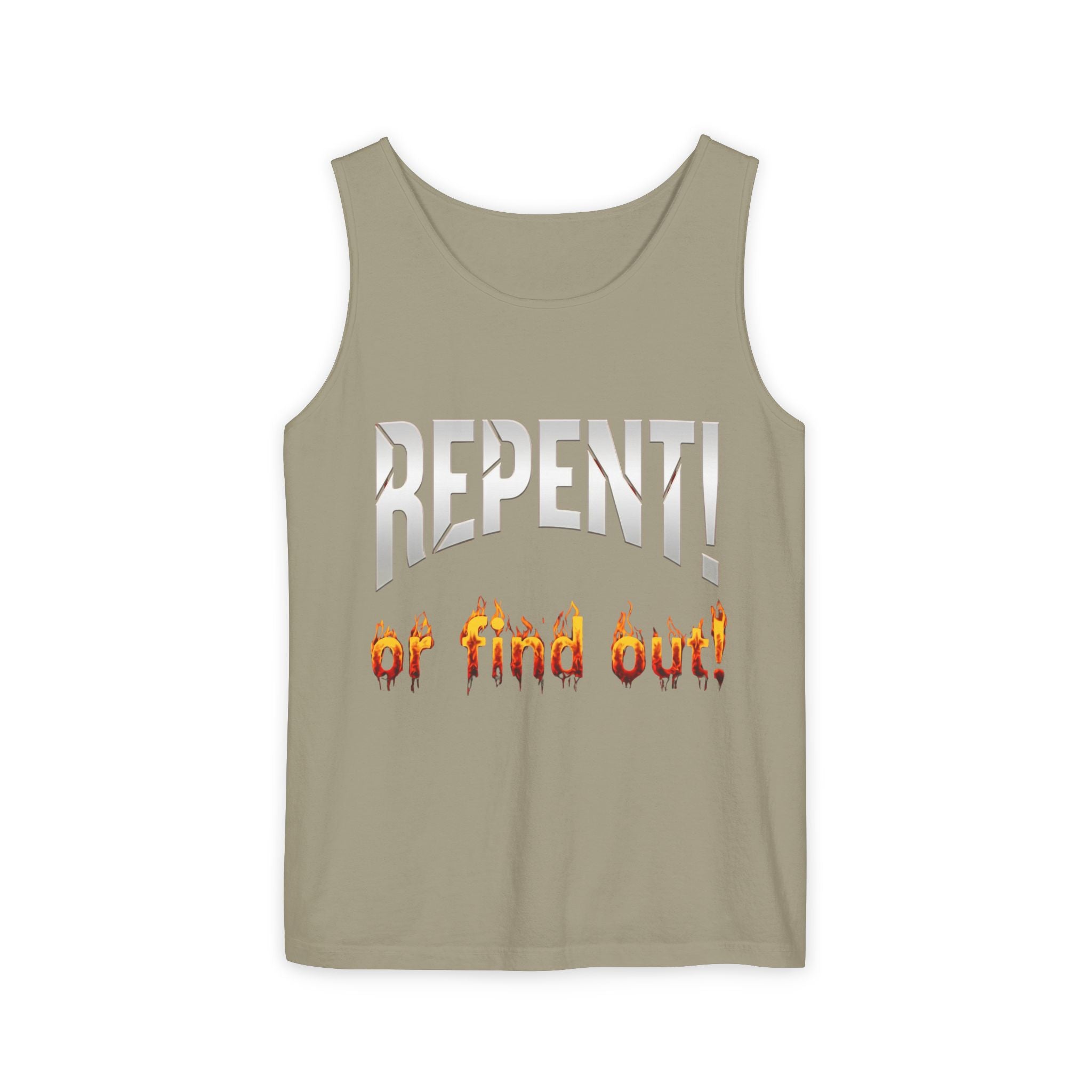 Repent! or Find Out Tank Top — Bold Faith Graphic Tank