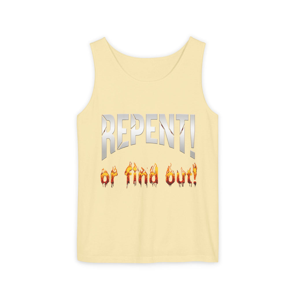 Repent! or Find Out Tank Top — Bold Faith Graphic Tank