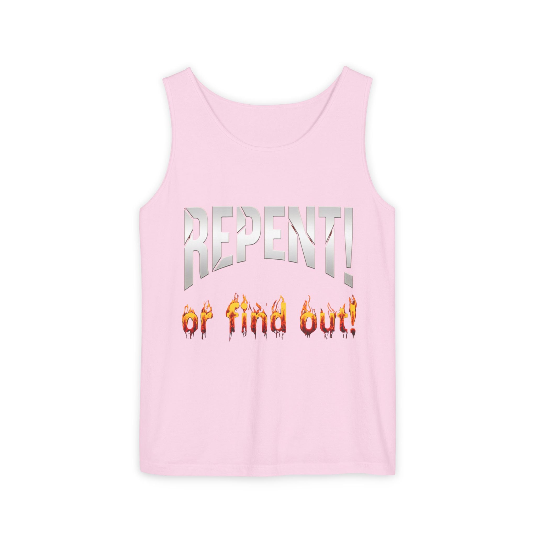 Repent! or Find Out Tank Top — Bold Faith Graphic Tank