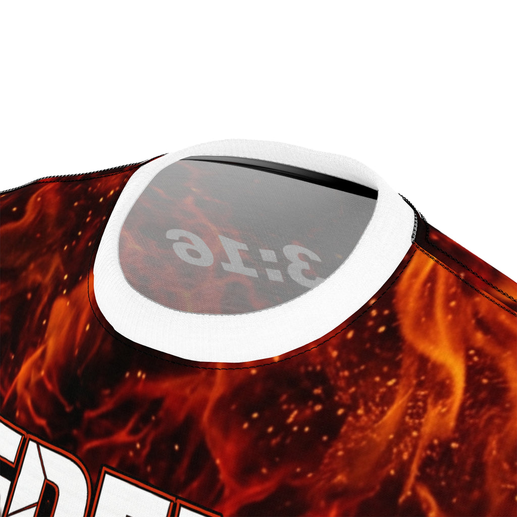 Repent! Flame Graphic Tee — "Repent or Find Out" All-Over Print