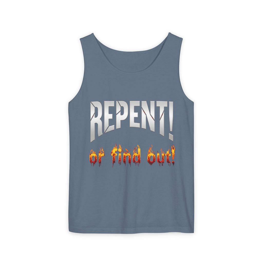 Repent! or Find Out Tank Top — Bold Faith Graphic Tank