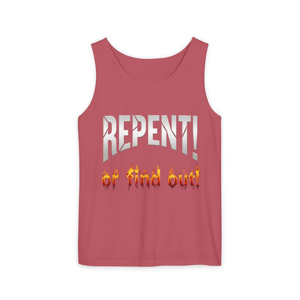Repent! or Find Out Tank Top — Bold Faith Graphic Tank