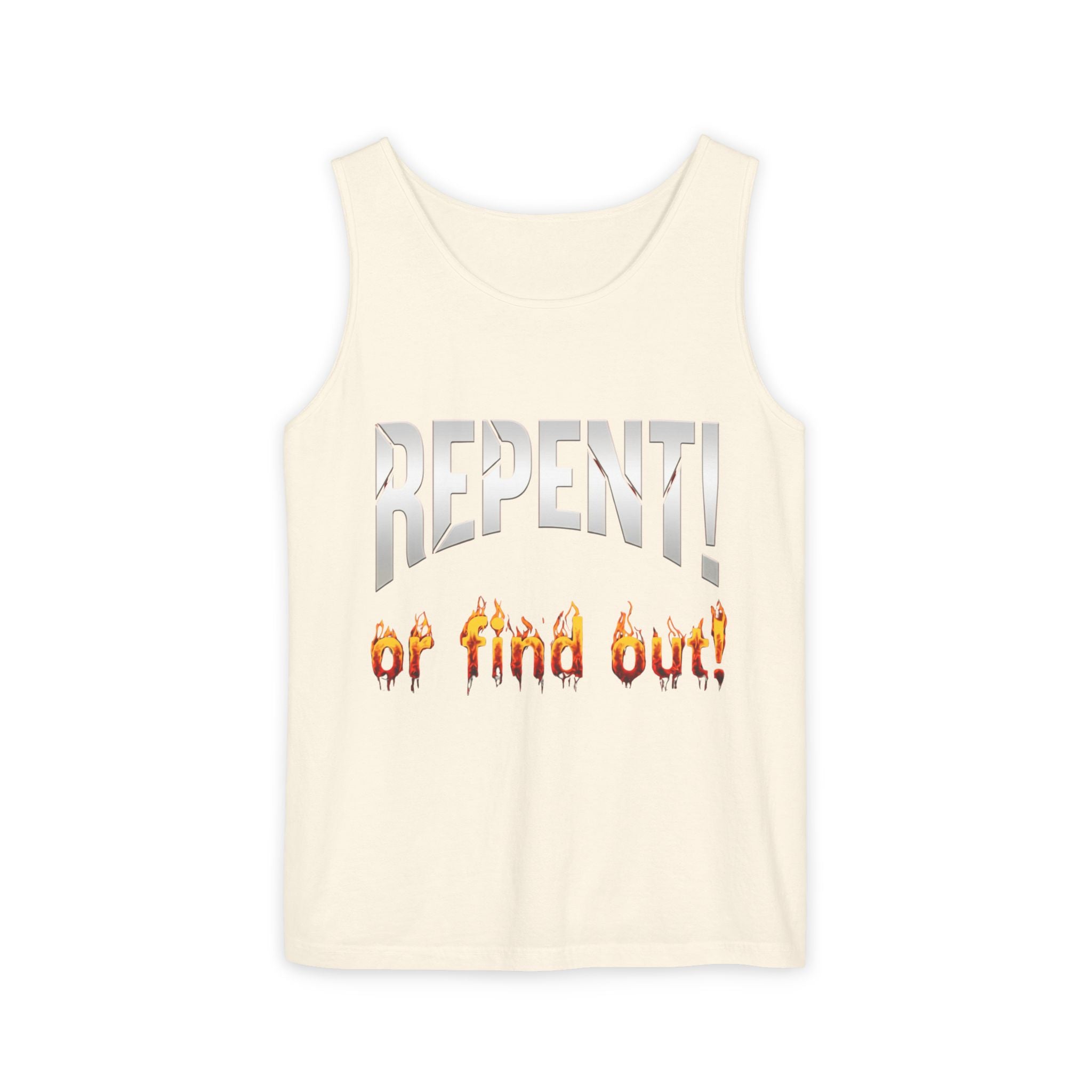 Repent! or Find Out Tank Top — Bold Faith Graphic Tank