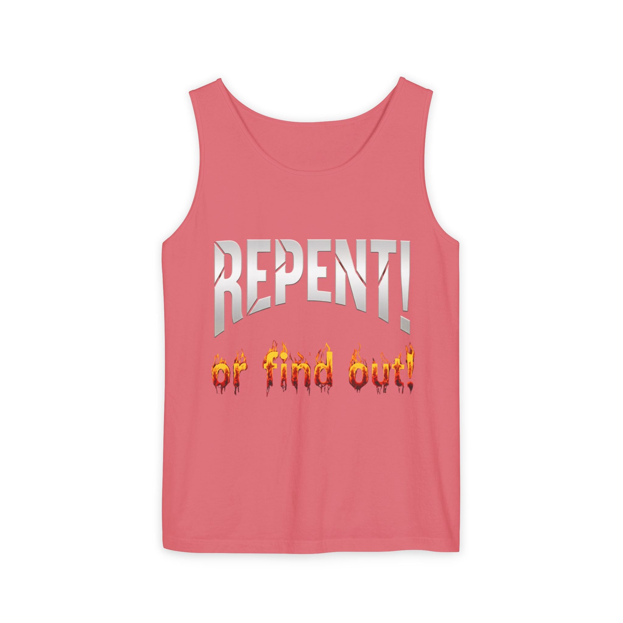 Repent! or Find Out Tank Top — Bold Faith Graphic Tank